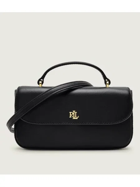 Geantă Lauren Ralph Lauren din piele negru