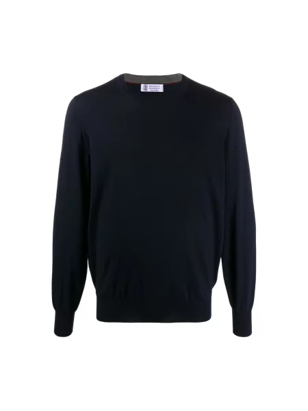 Sweter Brunello Cucinelli z kaszmiru niebieski