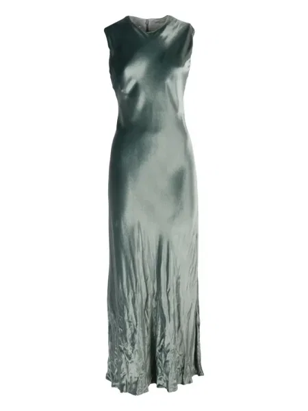 Rochie maxi Alberta Ferretti fără mâneci de costum verde