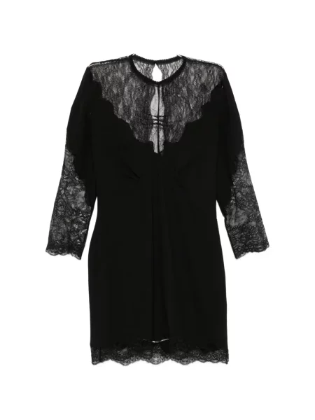 Lung rochie mini The Attico din dantelă negru