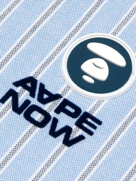Cămașă Aape By A Bathing Ape cu broderie cu dungi albastru
