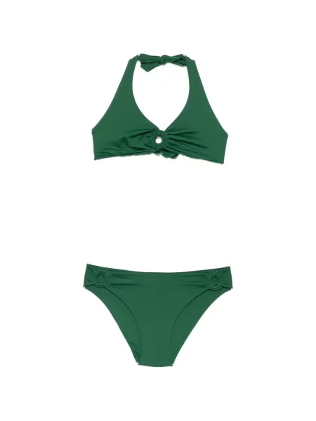 Bikini Fisico cu gât halter verde