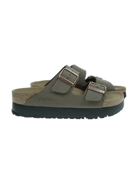 Pantofle Birkenstock na platformě hnědé