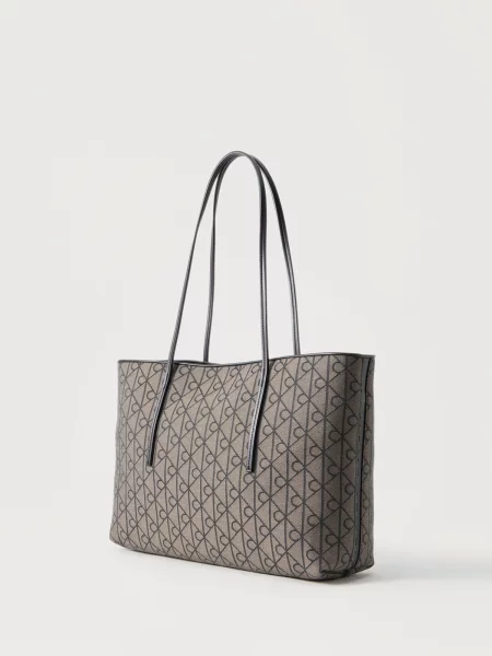 Geantă shopper Calvin Klein din jacard maro
