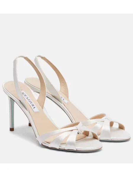 Sandale Aquazzura din satin slingback alb
