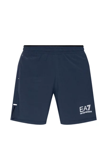Pantaloni scurți Ea7 Emporio Armani cu imagine albastru