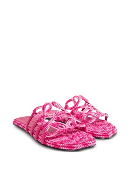 Sandale Loewe cu broderie roz