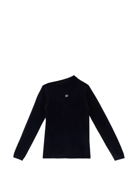 Pulover Karl Lagerfeld asimetric cu autograf negru