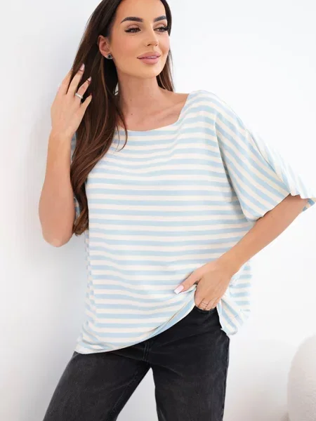 Bluzka Kesi Włoski w paski biała