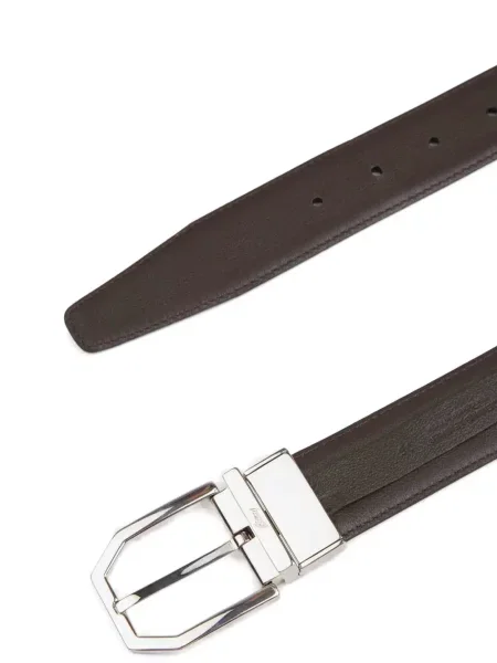 Cu centură reversibil curea Brioni din piele negru