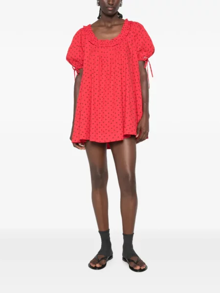Rochie mini Damson Madder cu imagine roșu