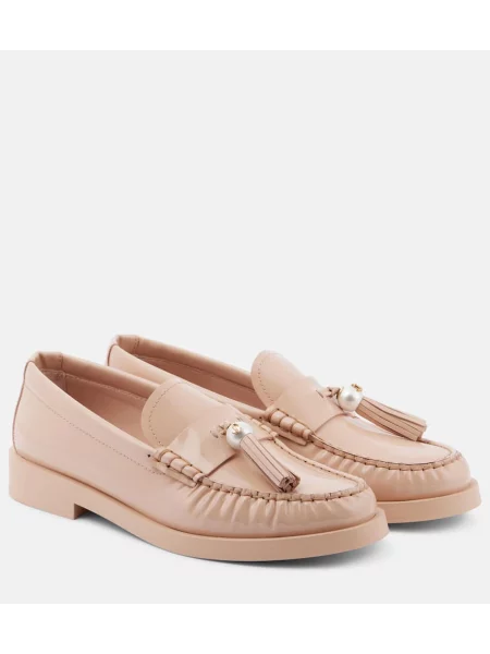 Pantofi loafer Jimmy Choo din piele de lac maro