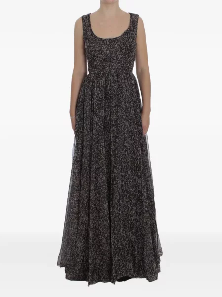 Rochie maxi Dolce & Gabbana de mătase negru
