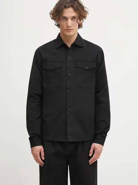 No Problemo cămașă din Mini Problemo Work Shirt cu guler clasic regular negru