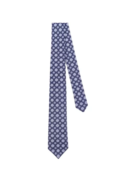 Cravată Kiton cu model floral albastru