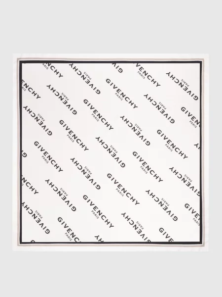 Хустка із шовку Shadow з логотипом Givenchy біла