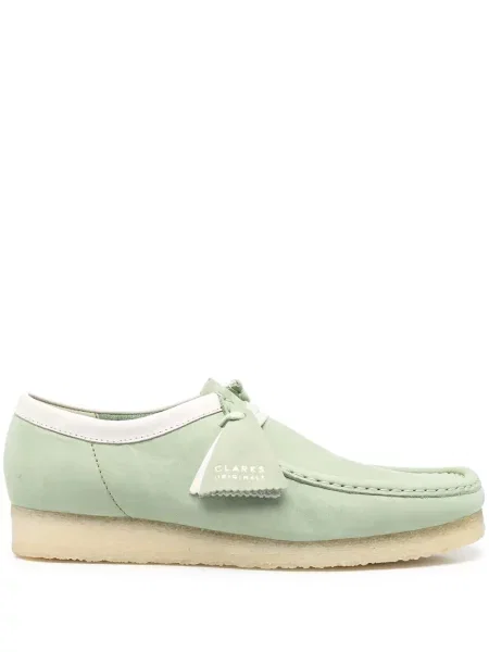 Pantofi Clarks Originals cu șireturi din dantelă verde