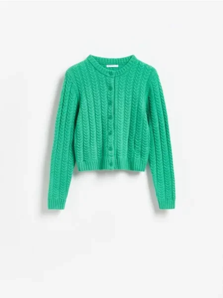 Reserved Cardigan din lână verde