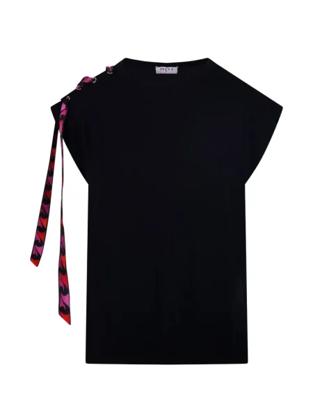 Tricou Pucci cu imagine cu legături negru