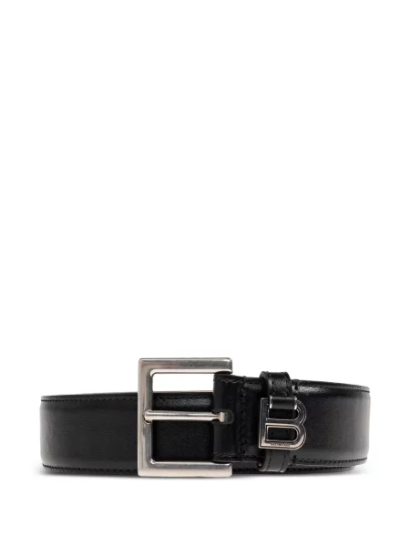 Curea Balenciaga din piele cu autograf negru