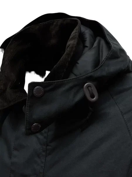 Gulerat geacă Barbour de catifea cord cu glugă verde