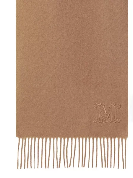 Fular Max Mara cu broderie maro
