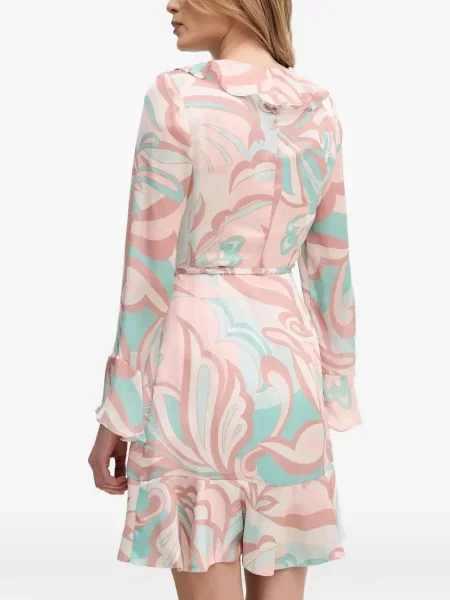 Rochie mini Gaudi cu volane de costum roz