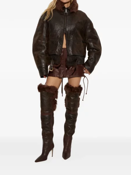 Geanta de piele Dsquared2 maro