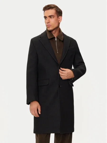 AMI PARIS Palton de lână negru