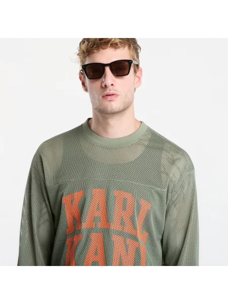 Тениска Karl Kani Stencil Mesh Boxy Longsleeve Green XL зелено