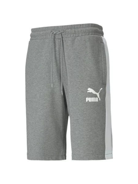 Pantaloni scurți Puma cu dungi cu autograf gri