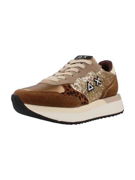 Sneakersy Sun68 skórzane brązowe