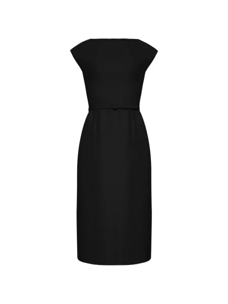 Cu centură rochie midi Adam Lippes negru