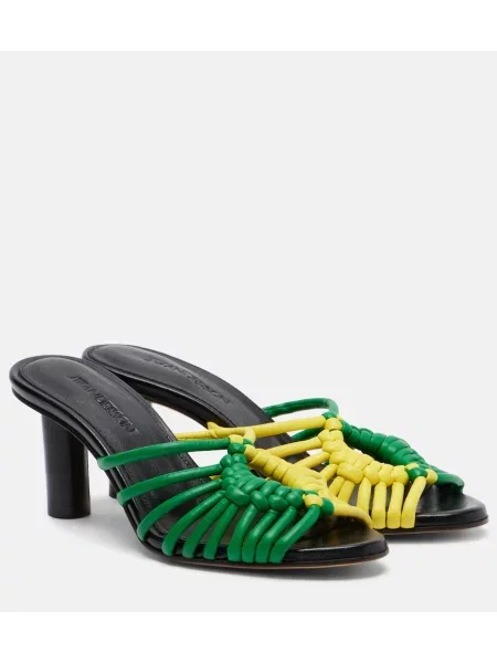 Papuci tip mules Jw Anderson din piele verde