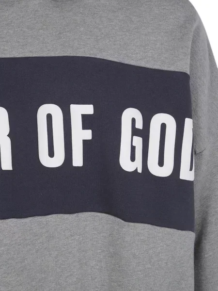 Подрязан суичър с качулка Fear Of God Essentials сиво