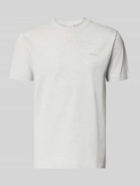 T-shirt z okrągłym dekoltem i wyhaftowanym logo Gant