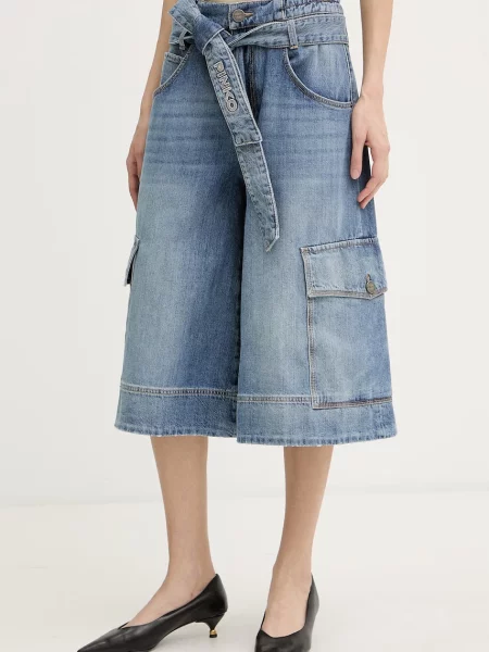 Pinko pantaloni scuți cargo damă din denim albastru