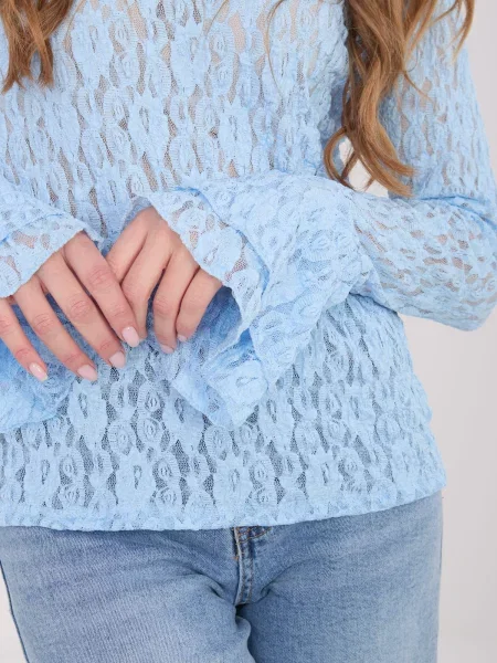 Bluză Italy Moda din dantelă albastru