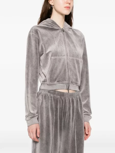 Hanorac cu glugă Alexander Wang de cristal gri