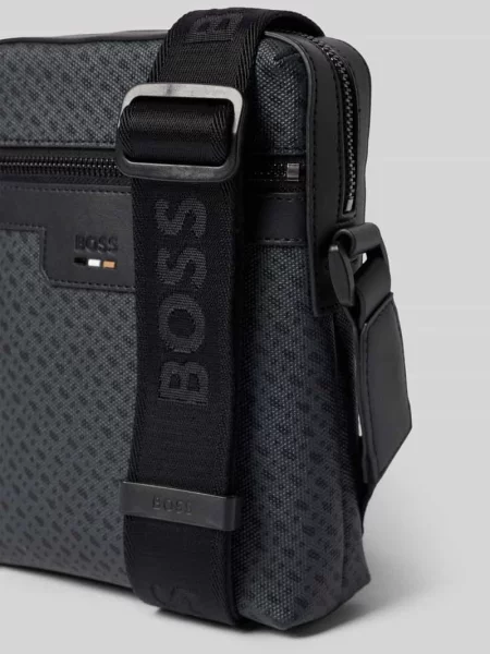Torba na ramię ze wzorem na całej powierzchni model RAY_NM' Boss czarna