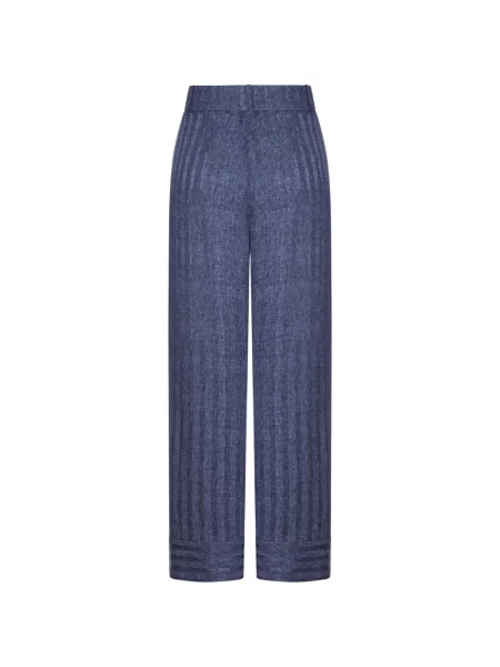Pantaloni Giorgio Armani de mătase albastru
