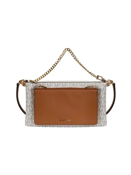 MICHAEL Michael Kors Taška cez rameno krémová / karamelová / zlatá / svetlosivá / jablková hnedá
