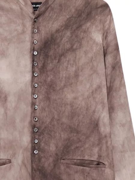 S límcem košile Giorgio Armani s vázáním hnědá
