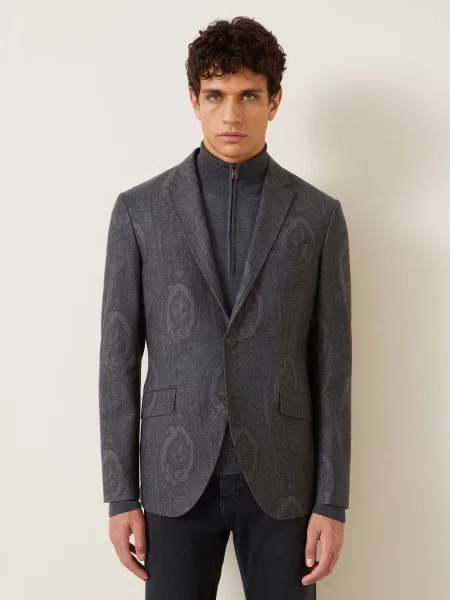 Etro Sako Regular Fit tmavě šedá
