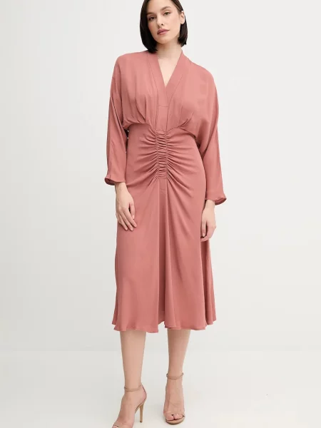 Sandro Ferrone sukienka maxi prosta pomarańczowy