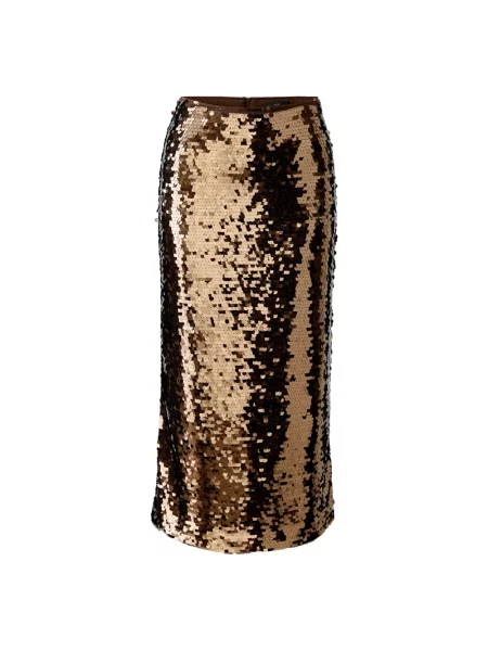 Oui Spódnica Z Cekinami braun brązowa