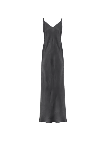 Rochie maxi Pinko din satin cu decolteu în V gri