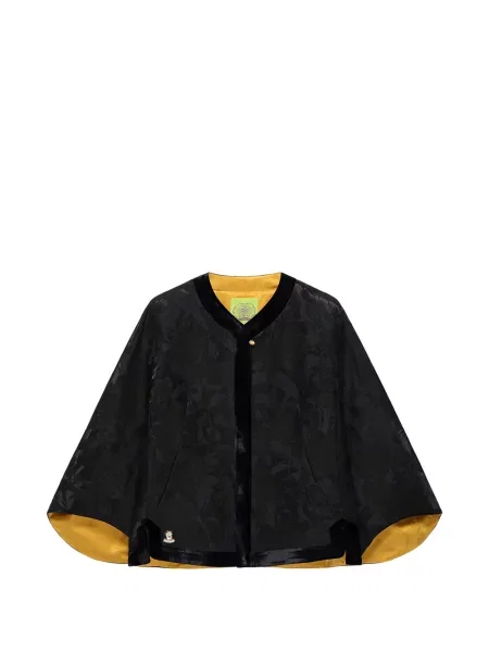 Geacă Shanghai Tang de catifea cu model floral negru