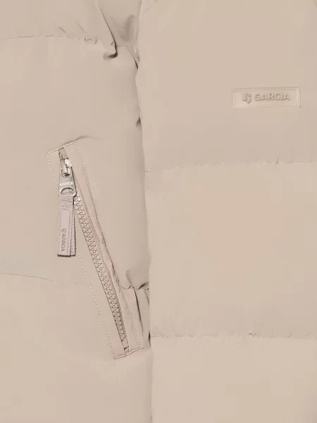 Garcia Kurtka Pikowana Z Sztucznym Futerkiem beige beżowa