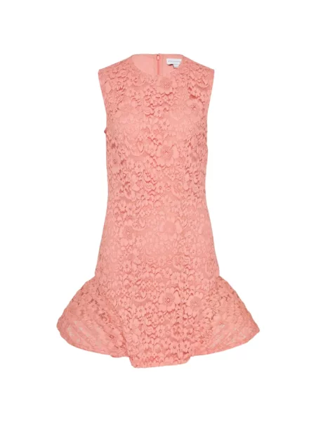 Rochie mini Stella Mccartney cu broderie din dantelă roz